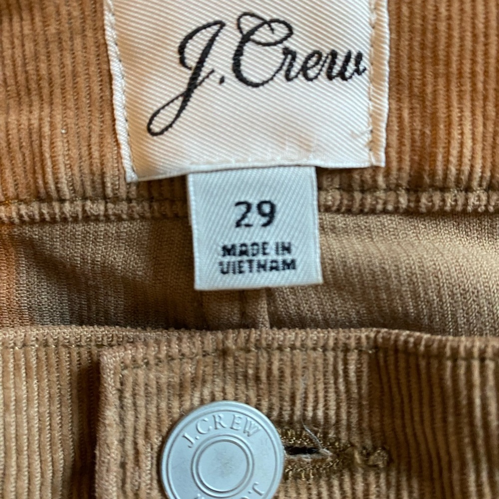 J Crew Women’s Camel Corduroy Straight Pants Size 29 - Picture 3 of 5